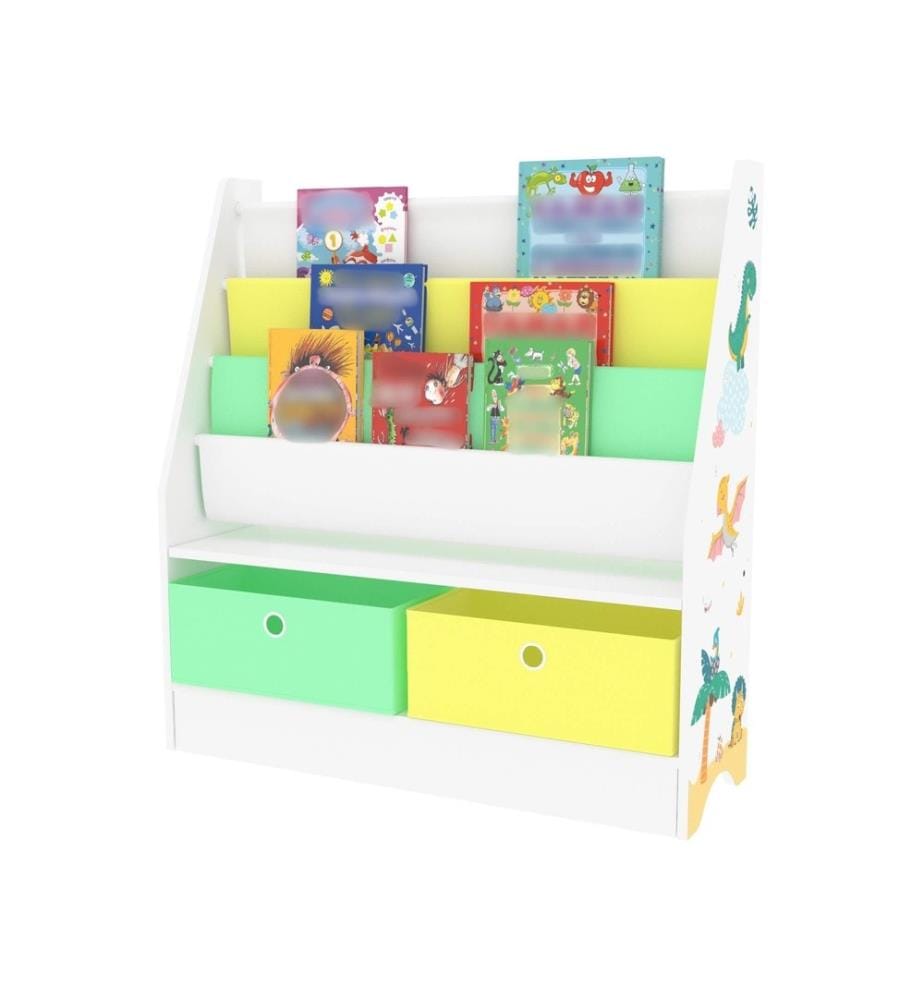 Kinderregal Neda Dinosaurier-Motiv 74x71x23 cm