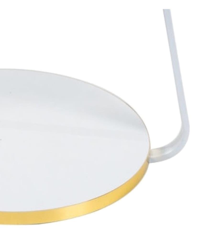 Beistelltisch Sipoo 74x46x37 cm Weiss Goldfarben