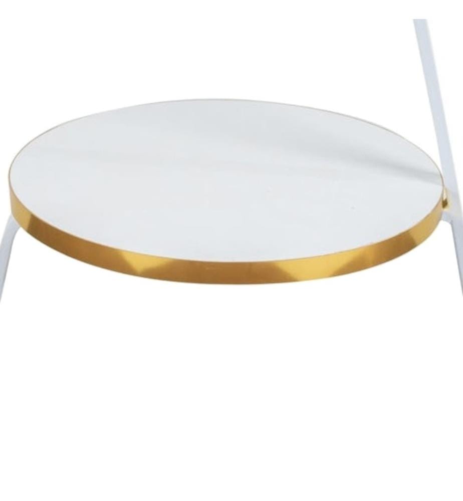 Beistelltisch Sipoo 74x46x37 cm Weiss Goldfarben