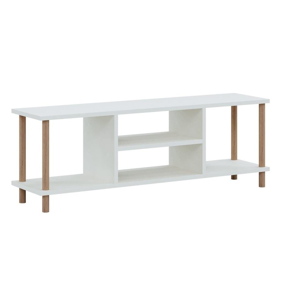 Fernsehtisch Ærøskøbing mit 2 Ablagefächern 43x120x29 cm Weiss