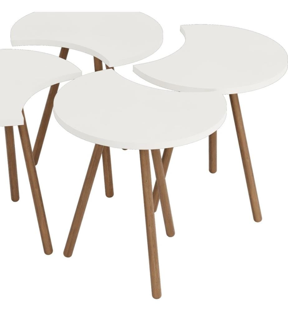 Table basse Højer en set de 4 48x45x32 cm Blanc