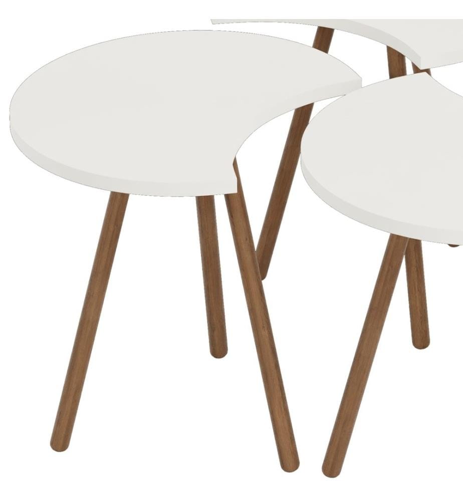 Table basse Højer en set de 4 48x45x32 cm Blanc