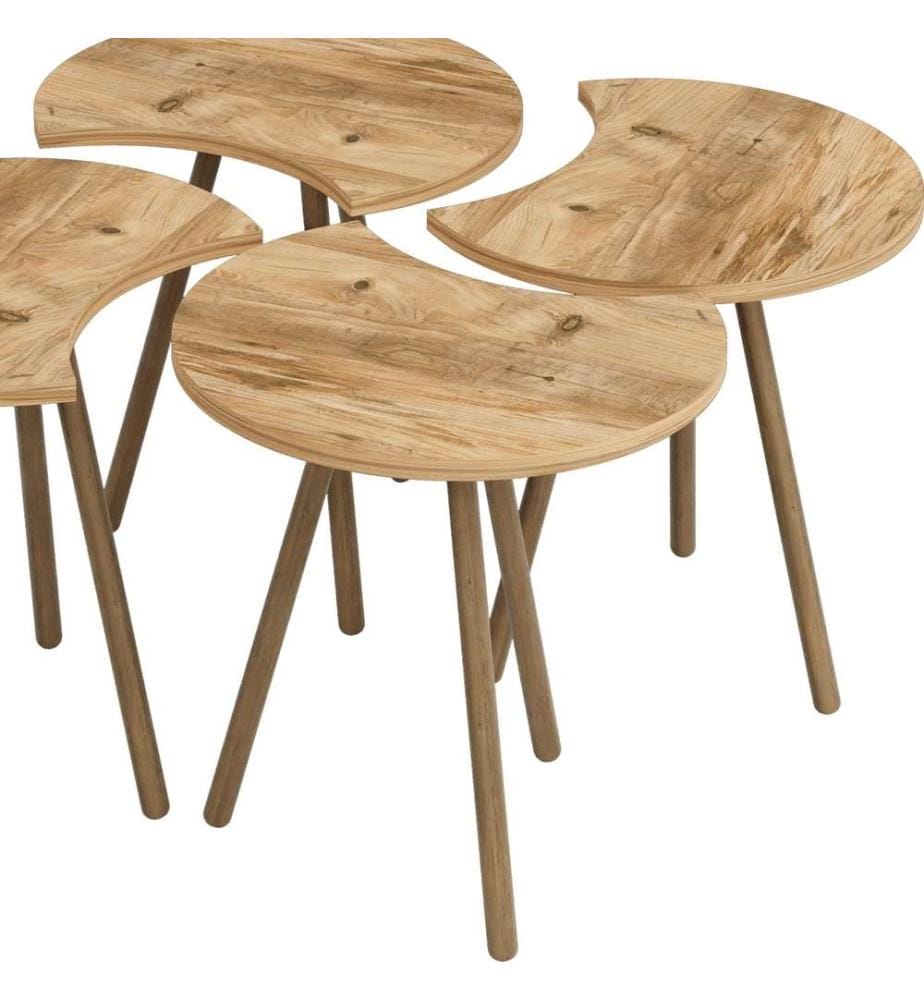 Table basse Højer en set de 4 48x45x32 cm imitation bois