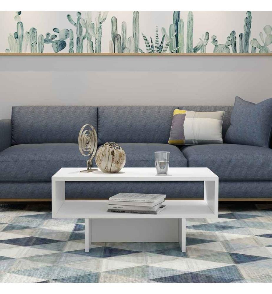 Table basse Mjölby 36.4x80x45 cm Blanc