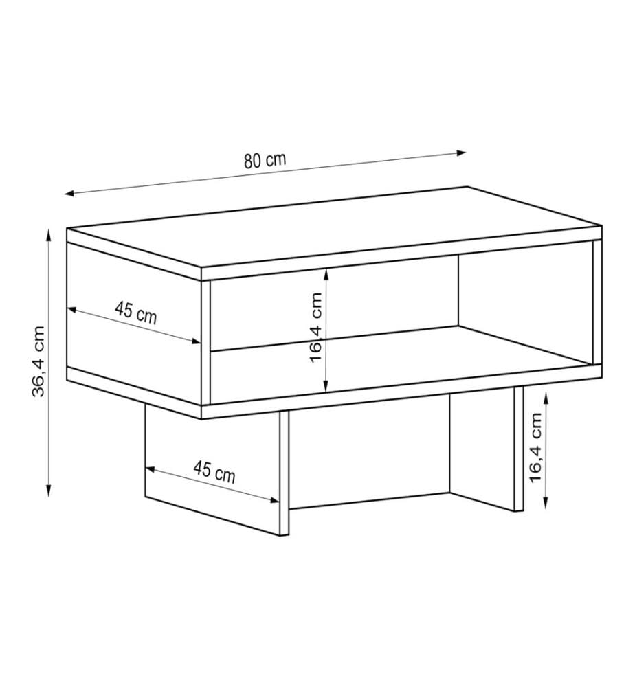 Table basse Mjölby 36.4x80x45 cm Blanc