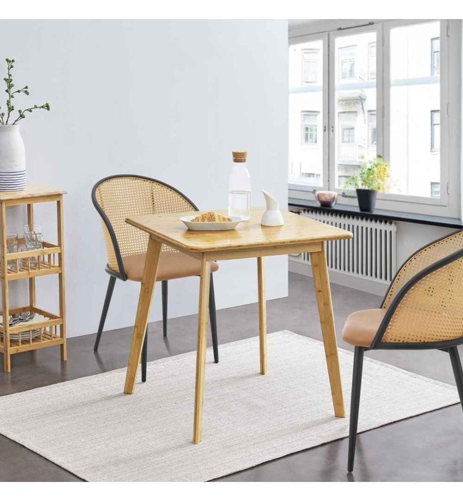 Tavolo da pranzo Närpes per 2 persone in bambù 75x70x70 cm