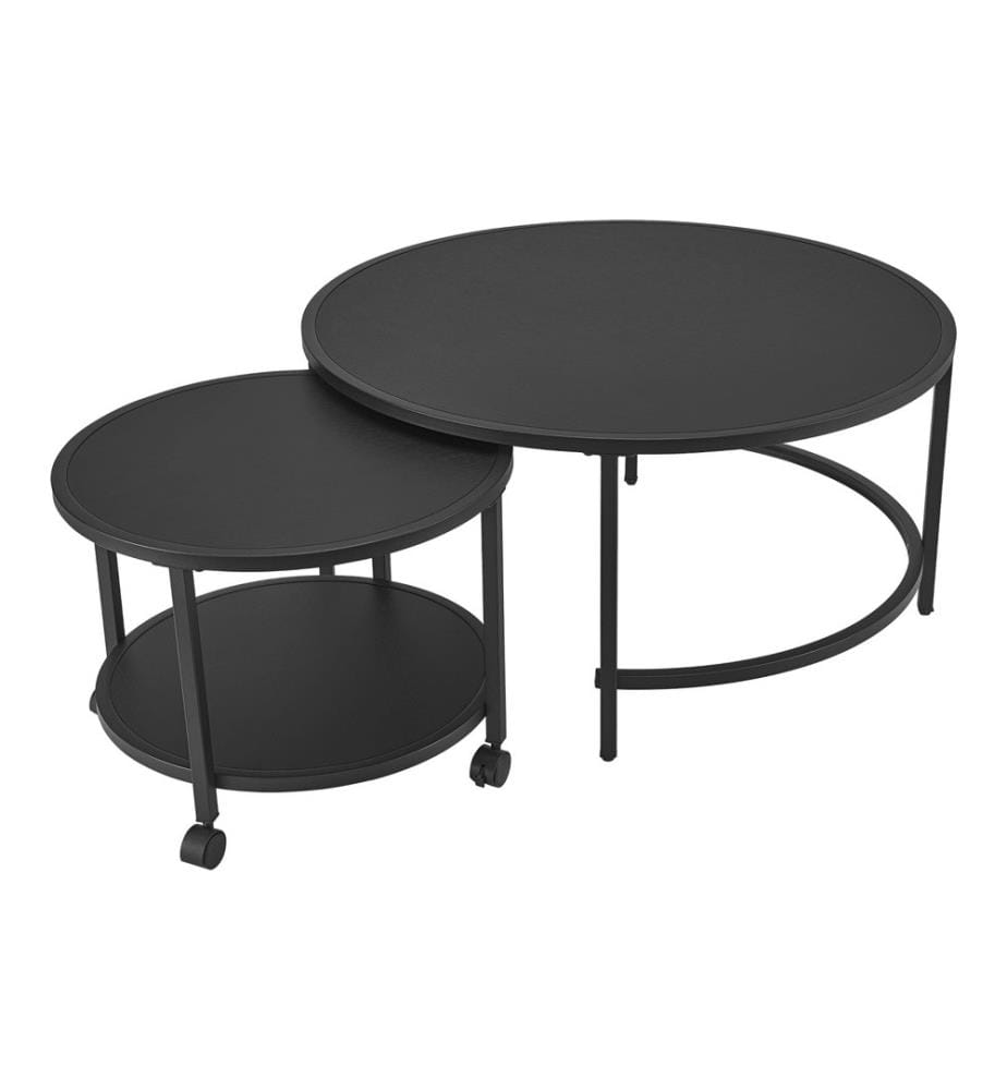 Table basse Værøy en set de 2, noir. mat