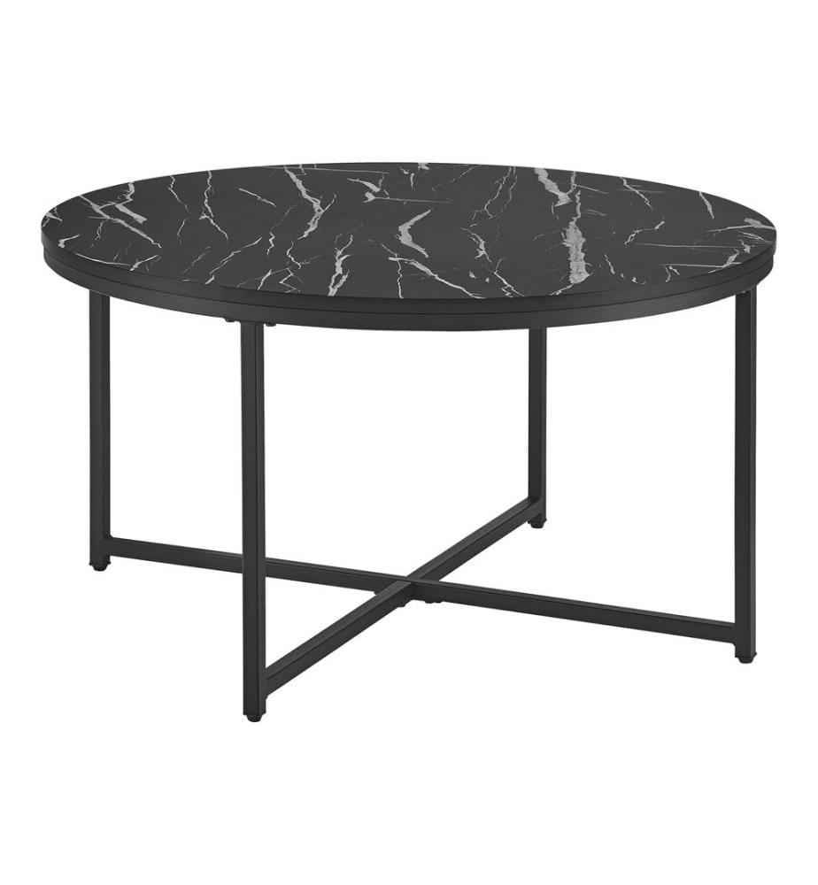 Table basse Uppvidinge 45x80 cm marbre noir
