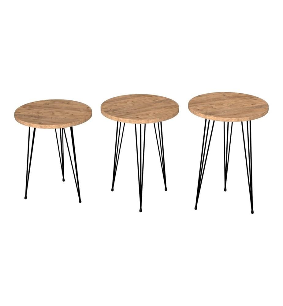 Set de 3 tables Ry couleur bois noir