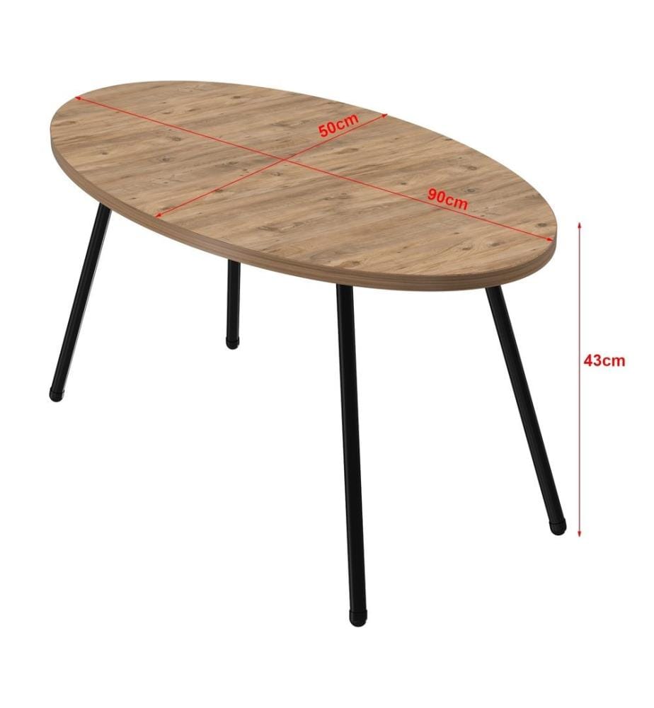Table basse Skærbæk 43x90x50 cm couleur bois