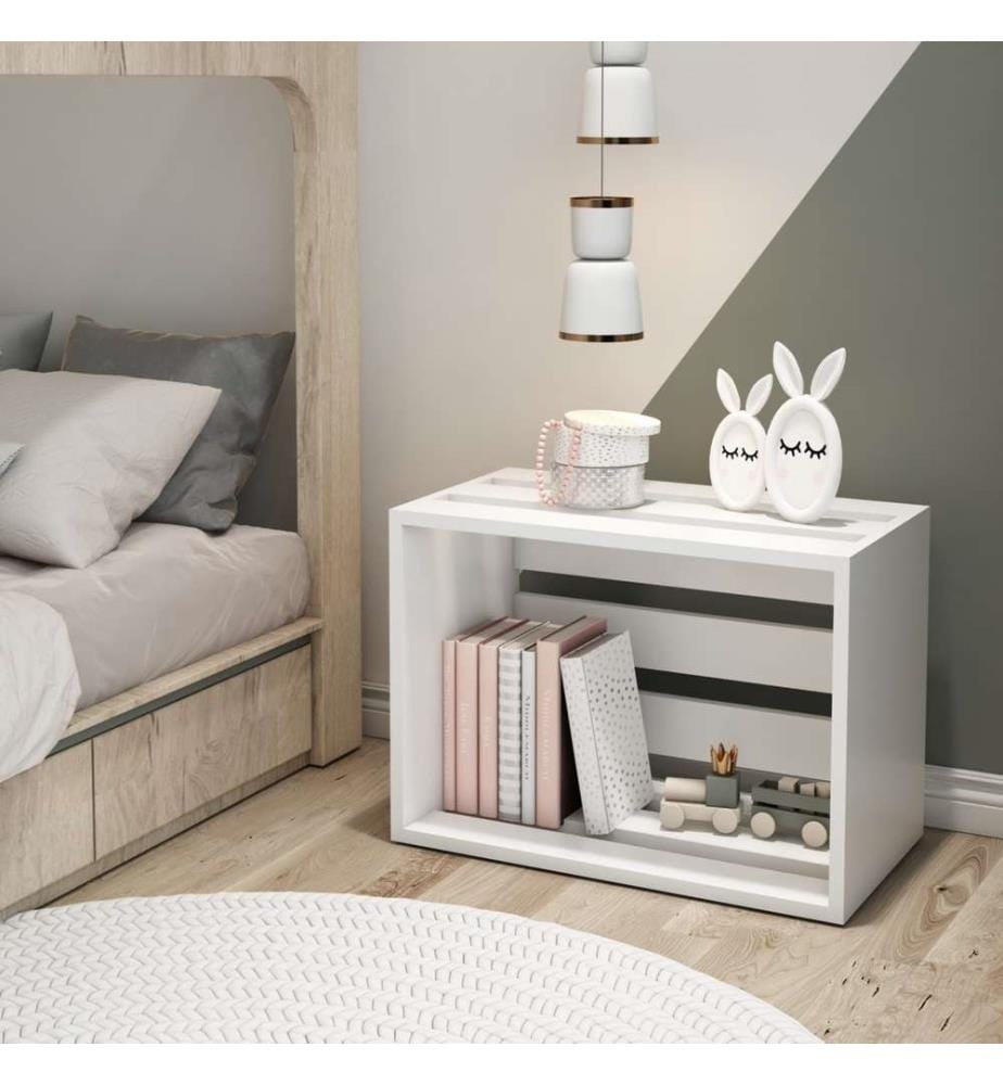 Tavolino Rønde 43x64x33 cm Bianco