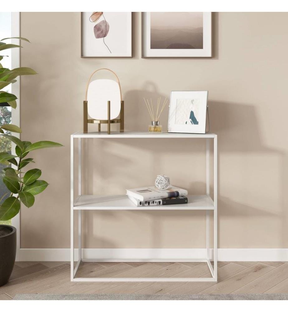Table console Strömstad 80x79.5x26 cm blanc mat