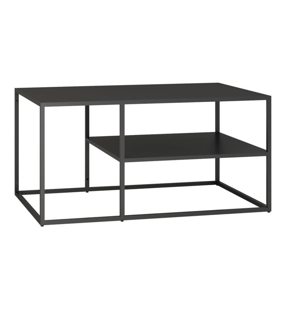 Table basse Solund 45x90x60 cm noir. mat