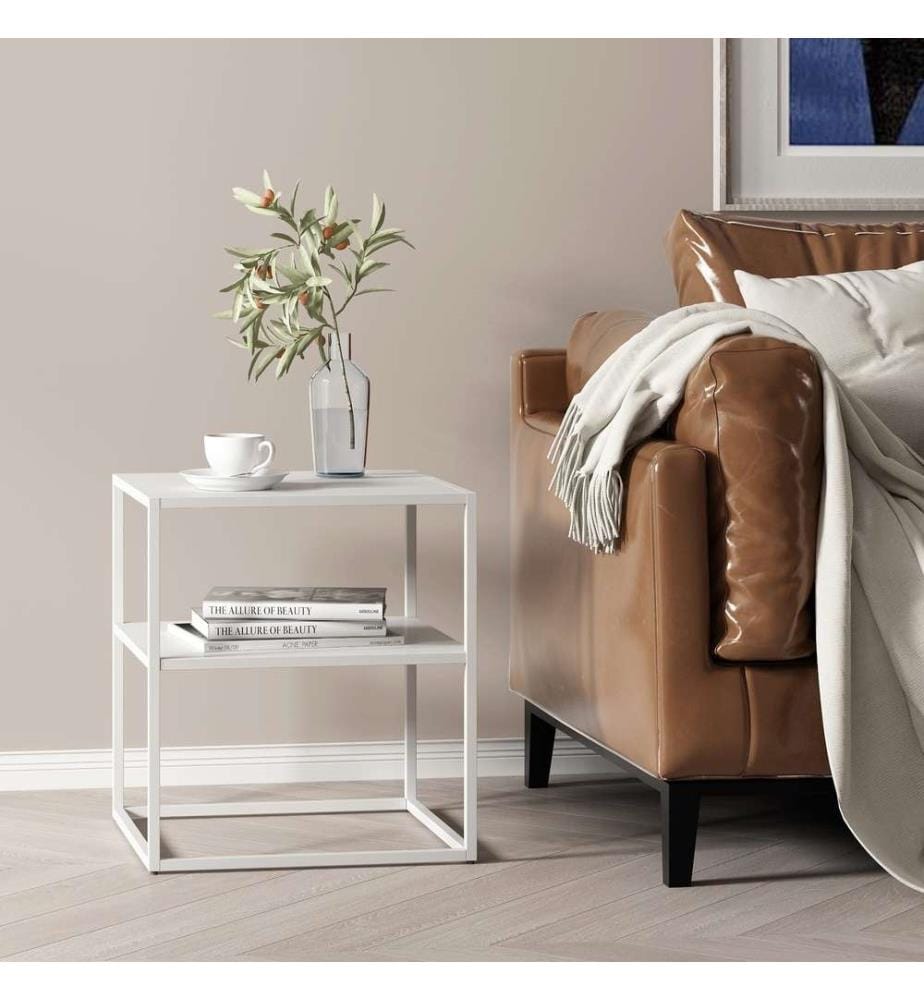 Table d'appoint Raahe avec plateau Blanc