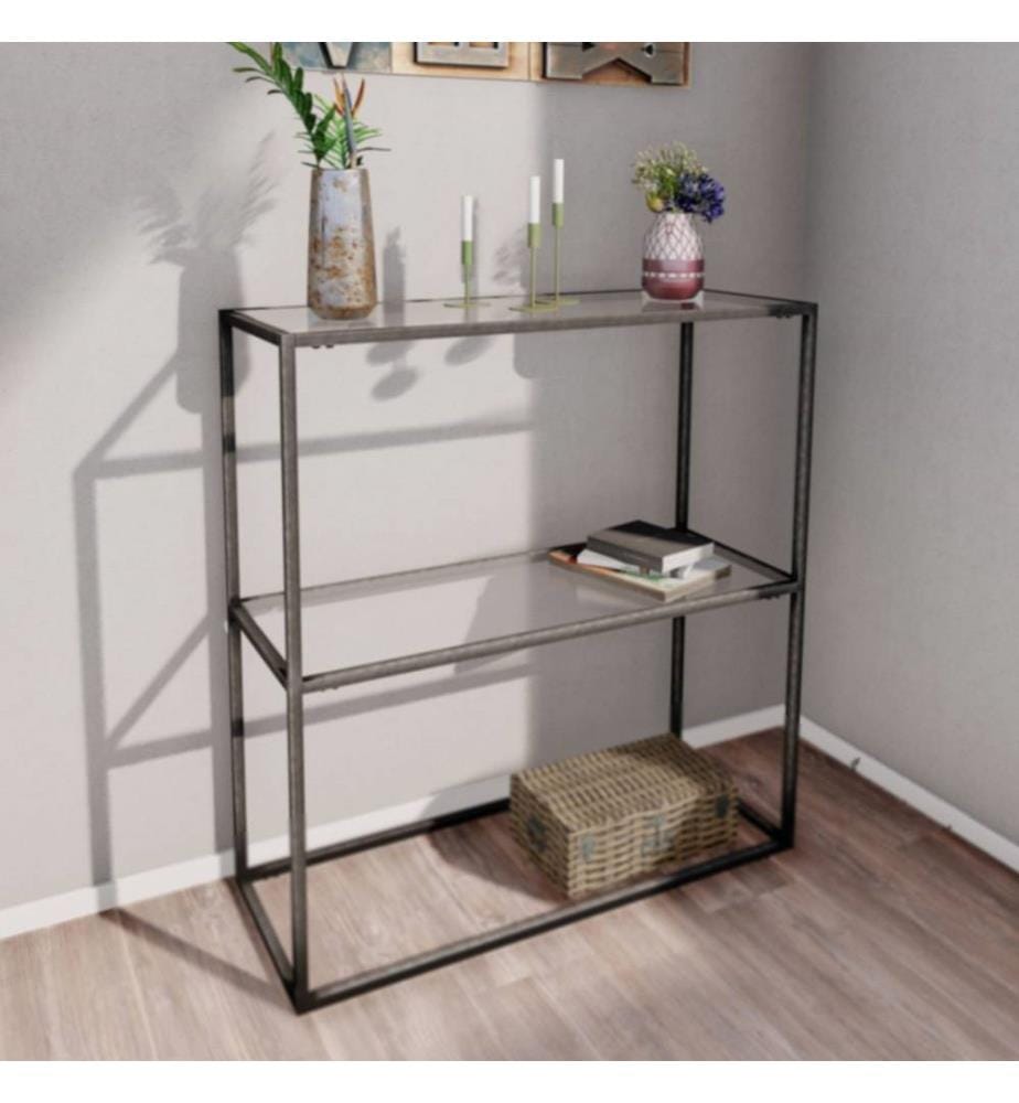Table console Konnevesi 85x80x30 cm Noir Transparent