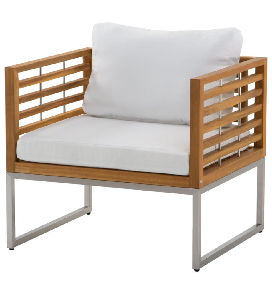 Lounge Set mit Tisch 4-Sitzer BERMUDA Akazienholz Braun