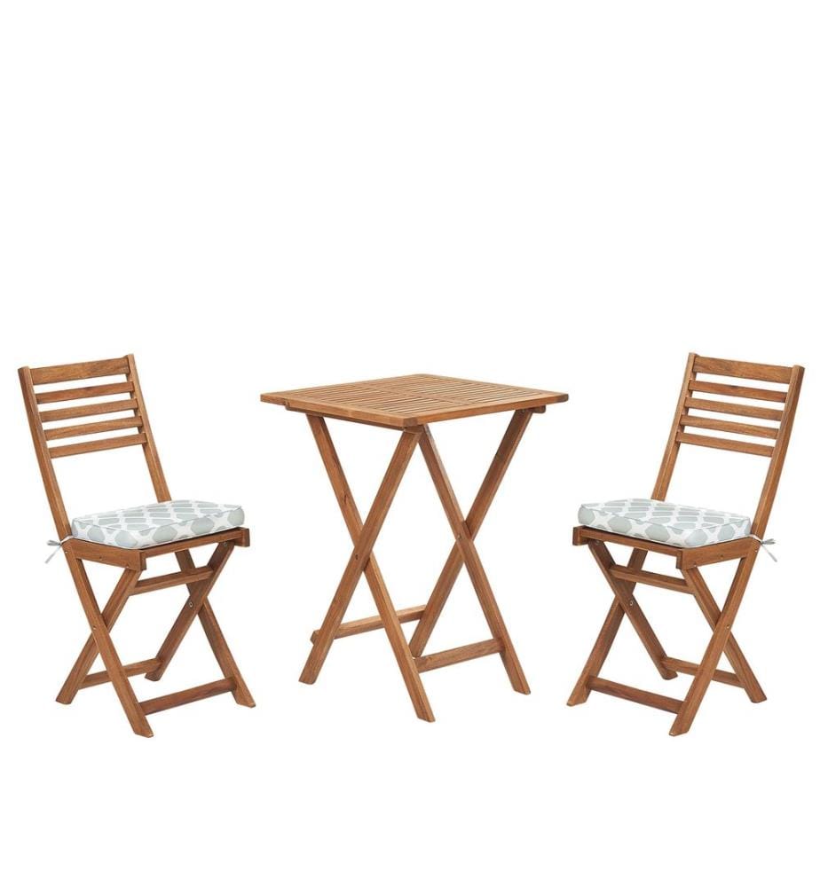 Set bistrot con cuscini Pieghevole FIJI Legno d'acacia Verde menta