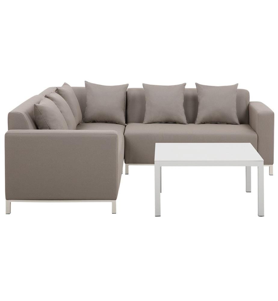 Garten Ecksofa mit Tisch 5-Sitzer BELIZE linksseitig modular Beige