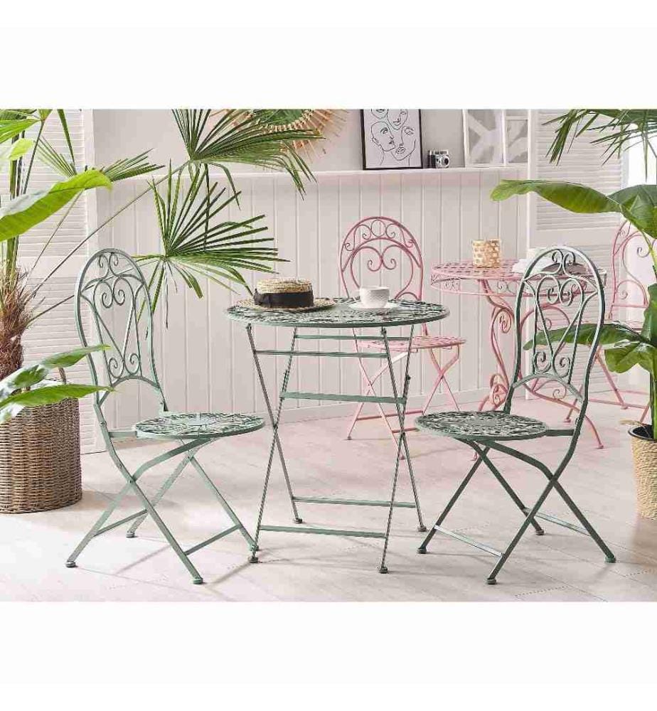 Bistro Set klappbar TRENTO Metall Hellgrün