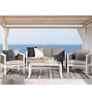 Set da giardino con tavolo 5 posti BORELLO Metallo Bianco