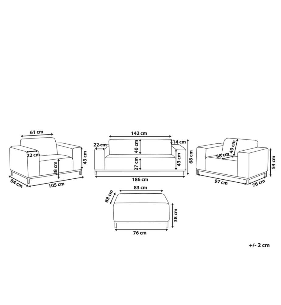 Lounge Set mit Tisch 5-Sitzer ROVIGO Grau