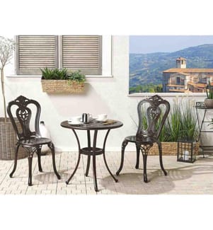 Bistro Set BOVINO Metall Dunkelbraun