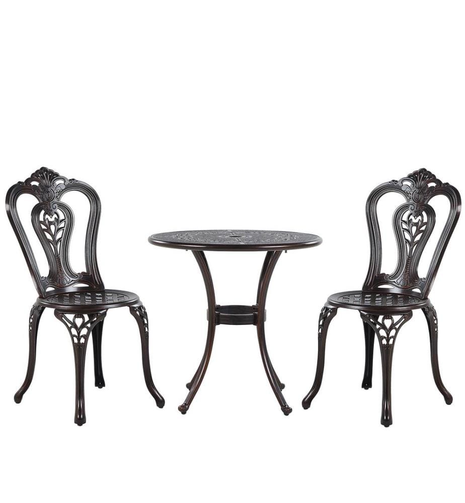 Bistro Set BOVINO Metall Dunkelbraun