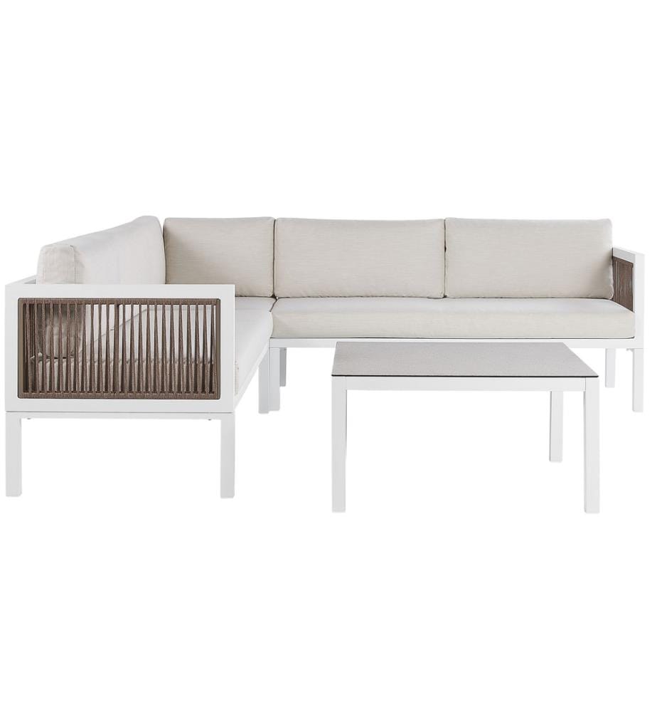 Ensemble de canapés d'angle de jardin 4 places BORELLO Côté gauche Métal Beige