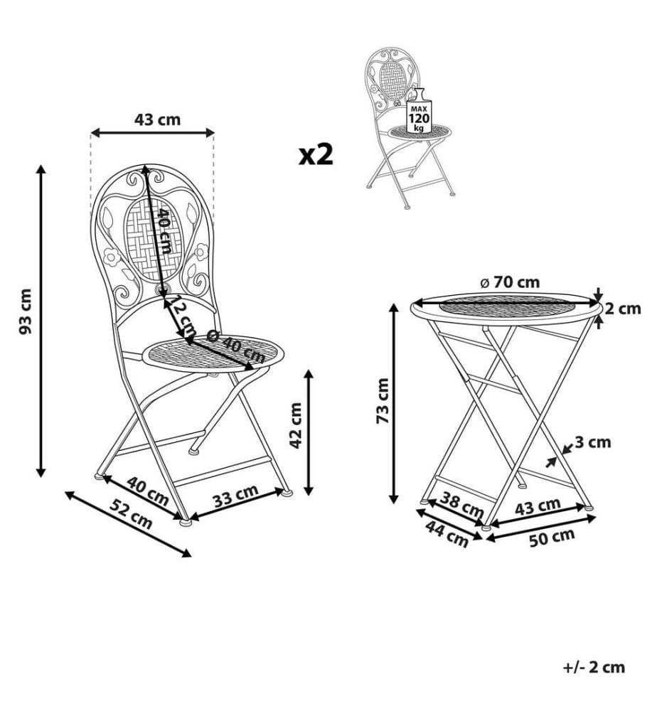 Bistro Set klappbar BIVIO Metall Hellgrün
