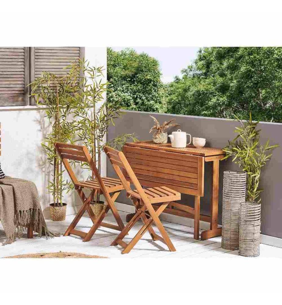 Set bistrot Pieghevole LENOLA Legno d'acacia Marrone