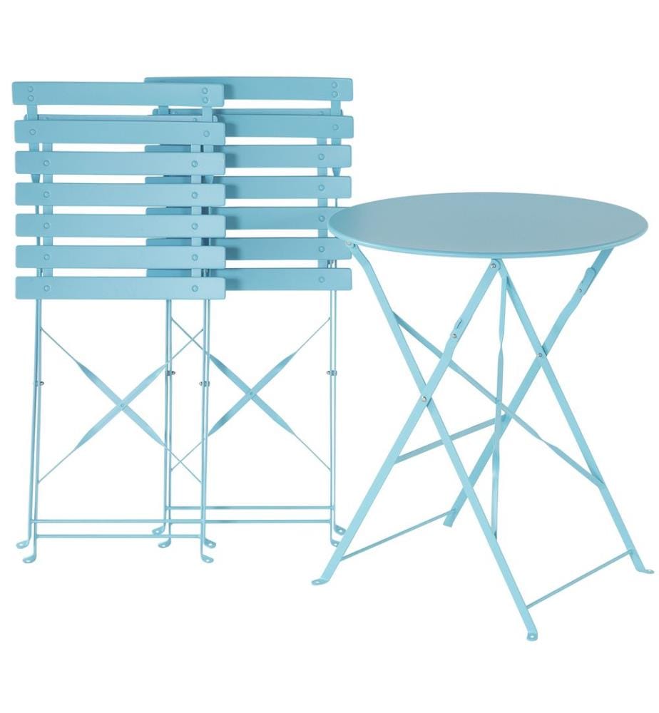Ensemble bistrot Pliant FIORI Métal Turquoise