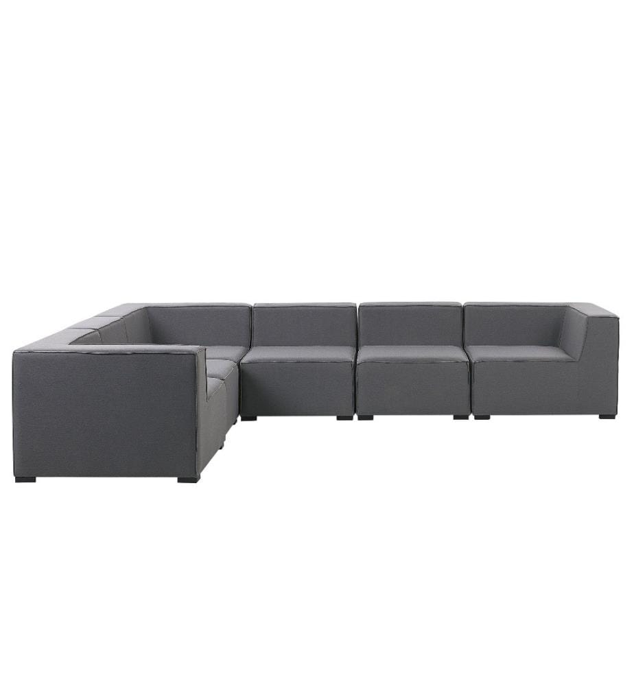 Garten Ecksofa mit Ottomane 7-Sitzer AREZZO rechtsseitig modular Grau
