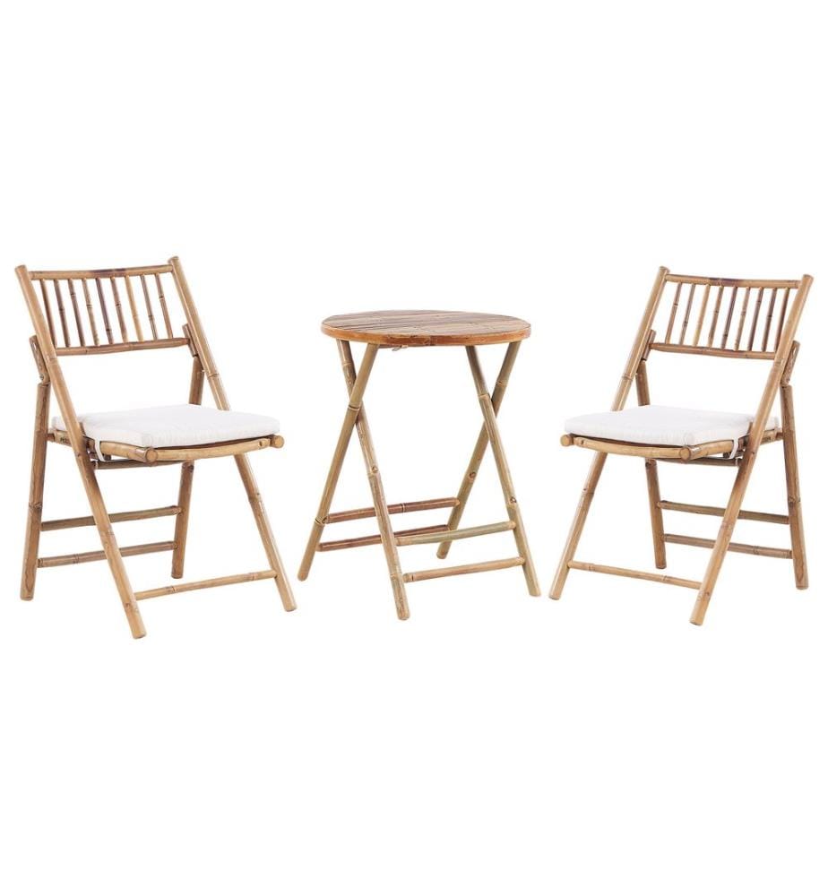 Bistro Set Folding SAVELLETRI Bamboo Brown