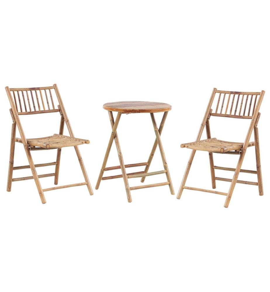 Bistro Set Folding SAVELLETRI Bamboo Brown