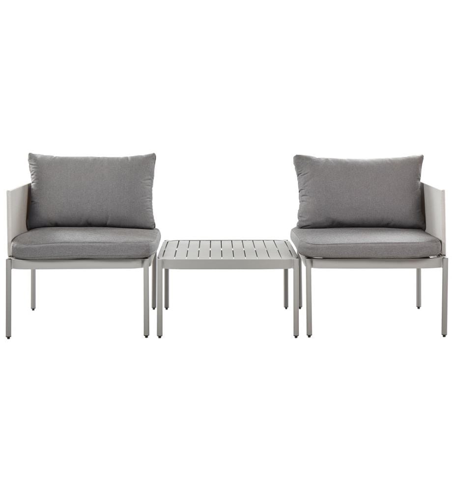 Lounge Set mit Tisch 2-Sitzer TERRACINA Metall Hellgrau