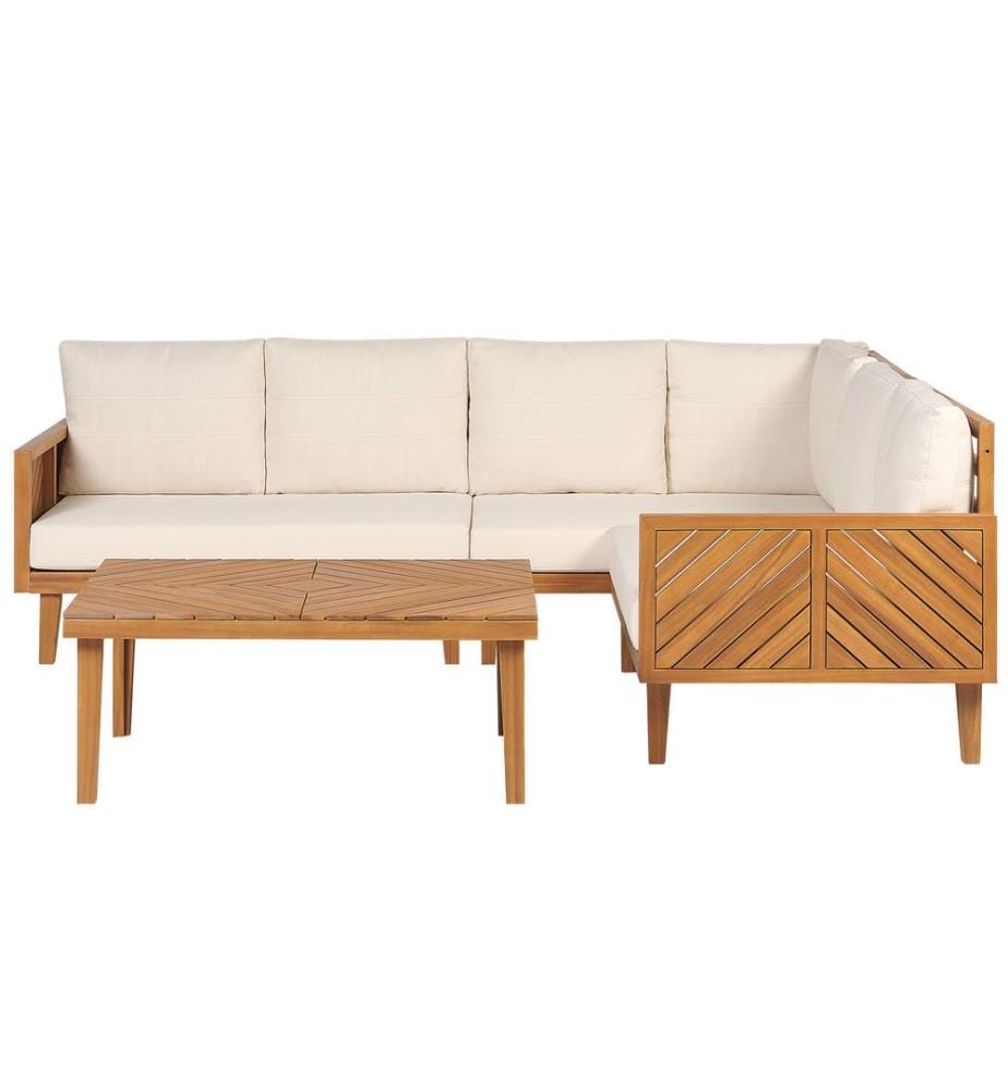 Garten Ecksofa mit Tisch 4-Sitzer BARATTI linksseitig Akazienholz Braun
