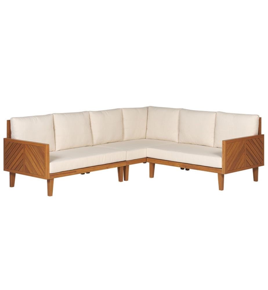 Garten Ecksofa mit Tisch 4-Sitzer BARATTI linksseitig Akazienholz Braun