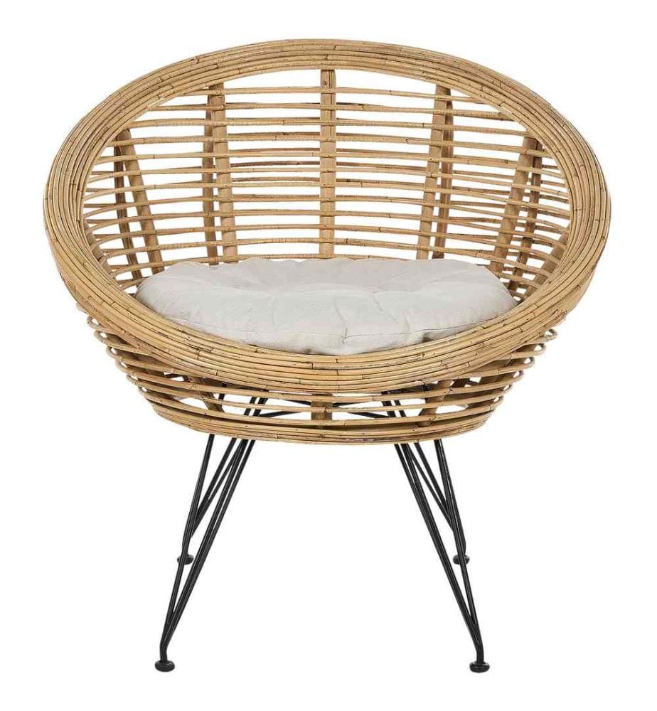 Gartensofa Set 4-Sitzer MARATEA Rattan Naturfarben