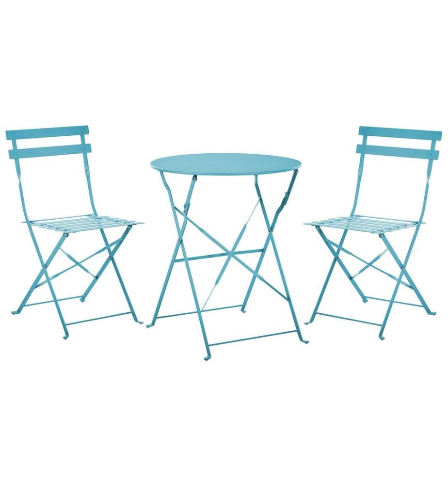 Bistro Set klappbar FIORI Metall Seeblau
