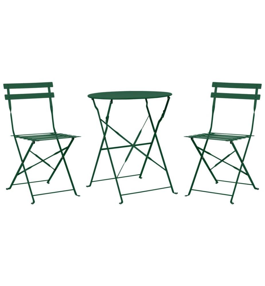 Ensemble bistrot Pliant FIORI Métal Vert foncé