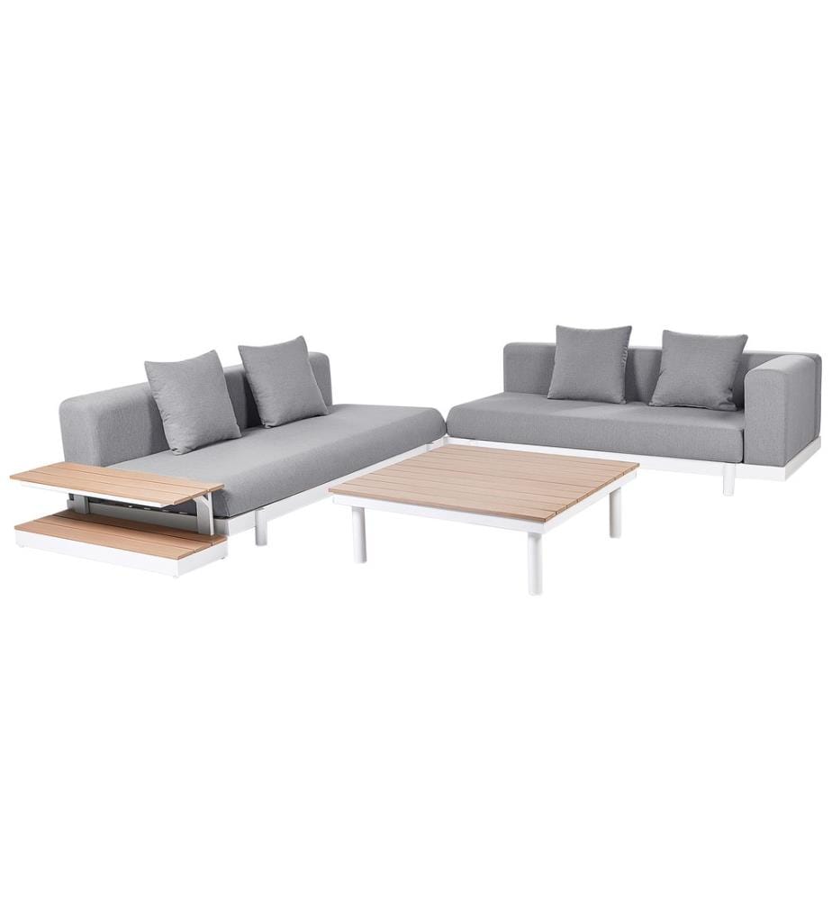 Garten Ecksofa mit Tisch 5-Sitzer MISSANELLO Grau