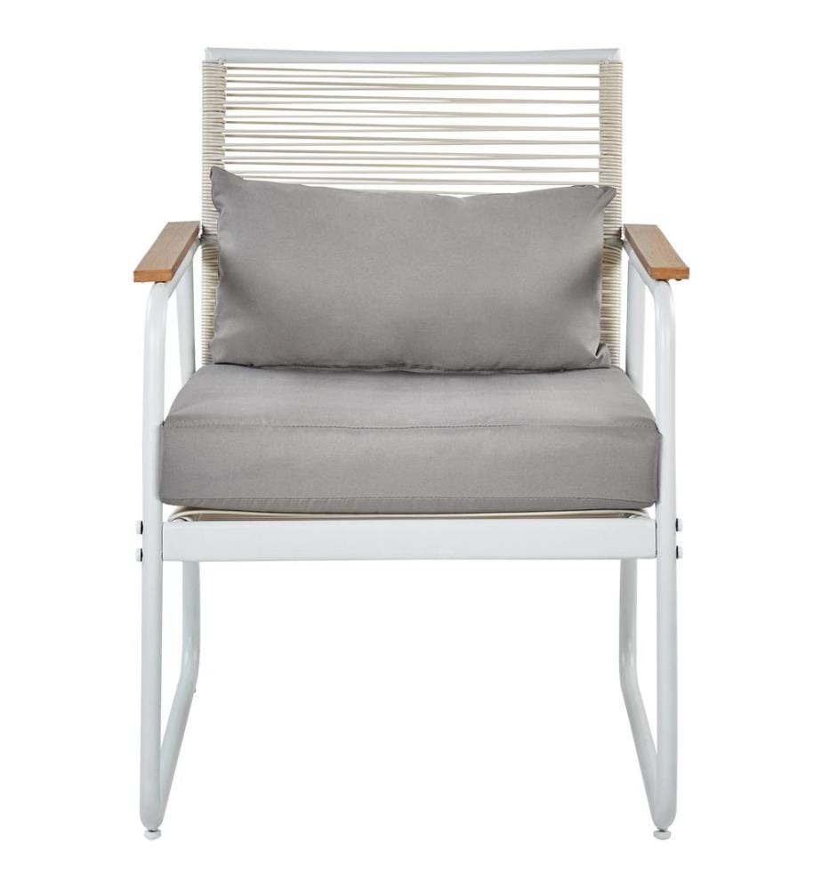 Set da giardino con tavolo 4 posti POMONTE Metallo Bianco