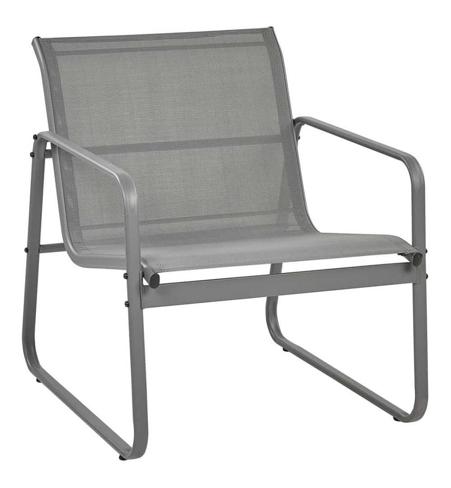 Set da giardino con tavolo 4 posti BARREA Metallo Grigio