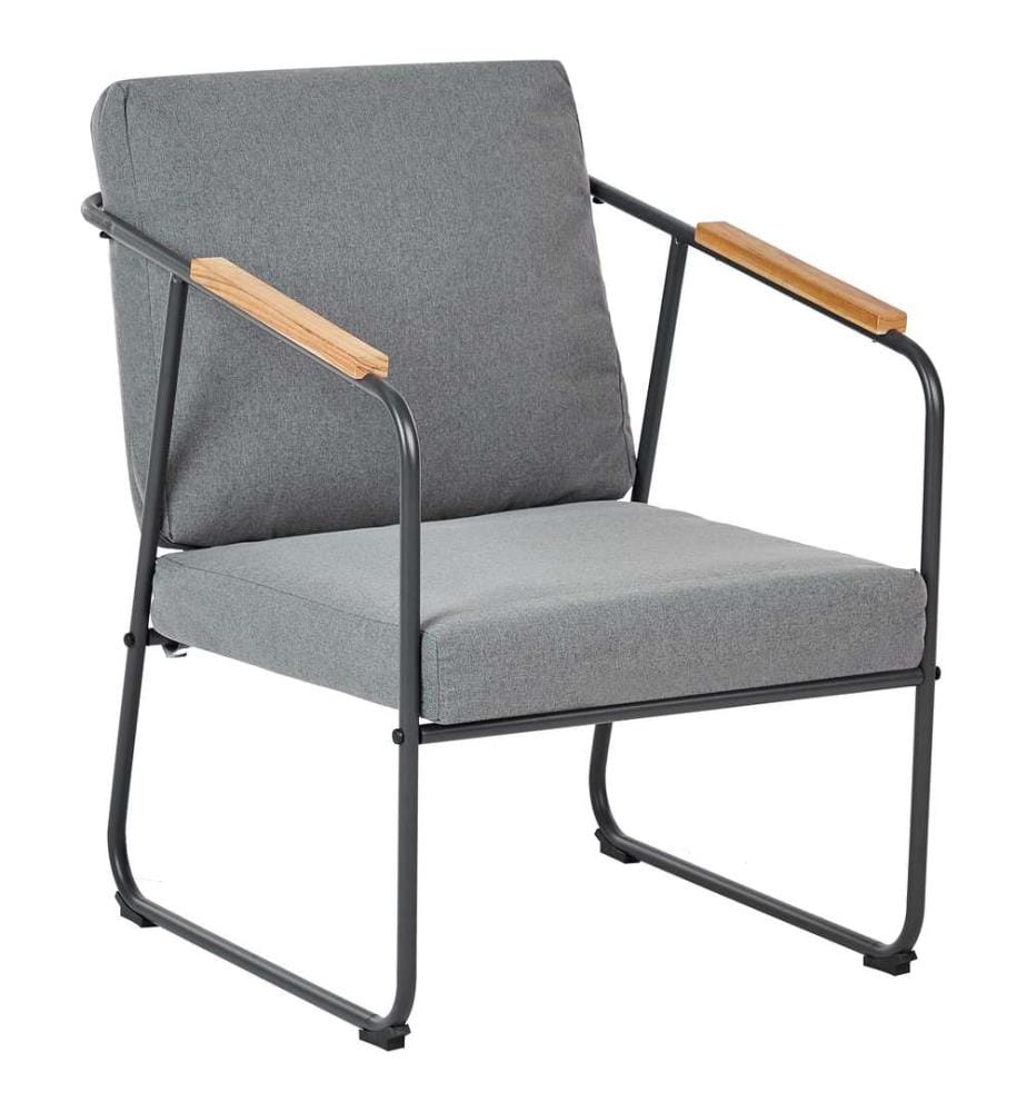 Set da giardino con tavolo 4 posti VEZZANA Metallo Grigio