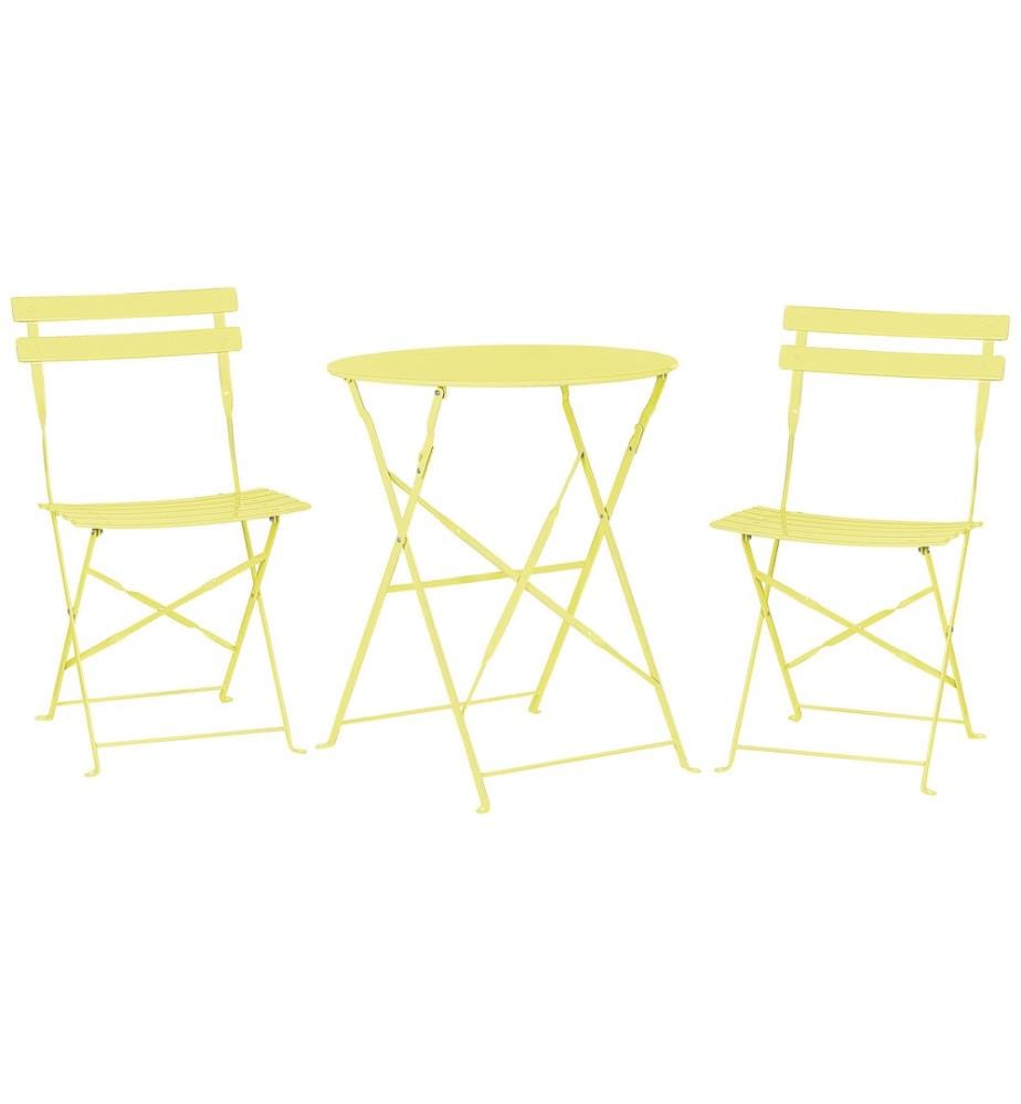 Ensemble bistrot Pliant FIORI Métal Vert citron