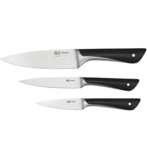 TEFAL - Jeux de couteaux Jamie Oliver 3 pièces, Noir