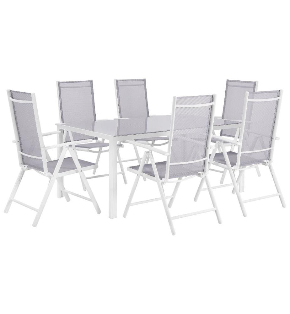 Set da pranzo da giardino 6 posti CATANIA Metallo Grigio