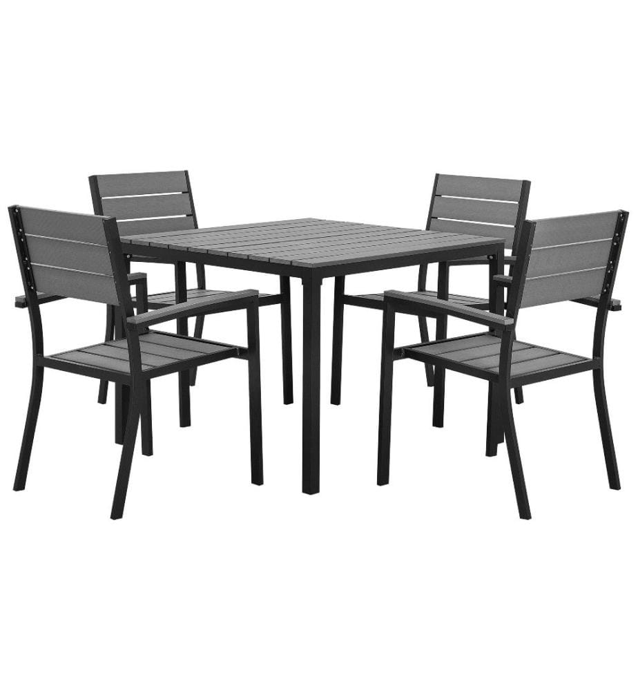 Set da pranzo da giardino 4 posti PRATO Grigio