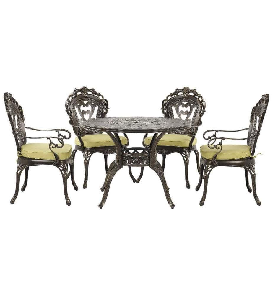 Set da pranzo da giardino 4 posti SAPRI con cuscini Metallo Marrone scuro