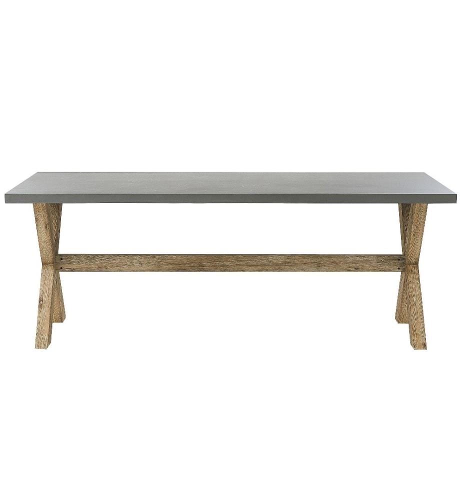 Set da pranzo da giardino con panche 6 posti OLBIA Cemento Grigio